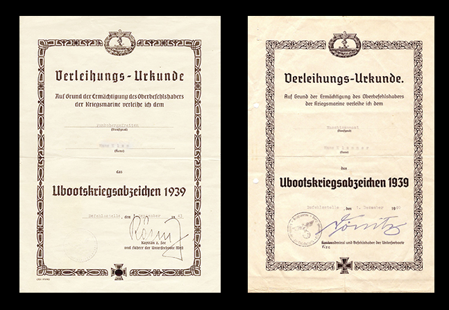 Documents for the U-boat badge